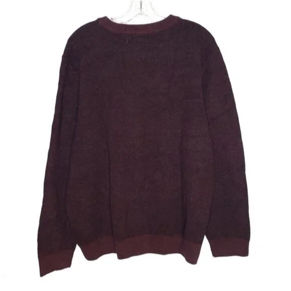 H&M Burgundy Wool Blend Crewneck Sweater - Picture 4 of 6